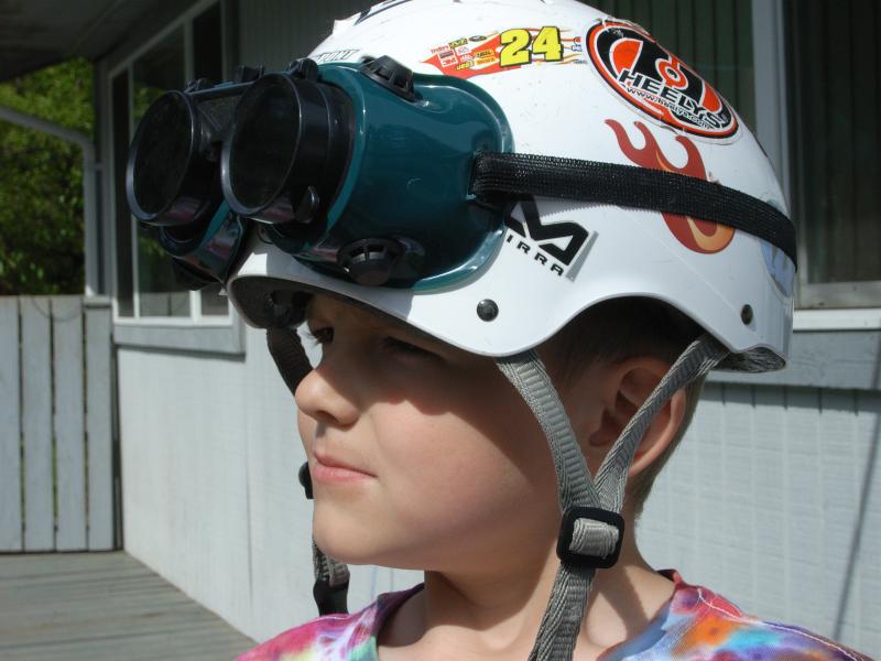 Kai with helmet and goggles