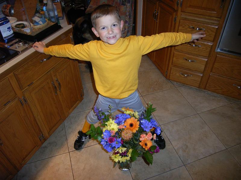 Kai and flowers